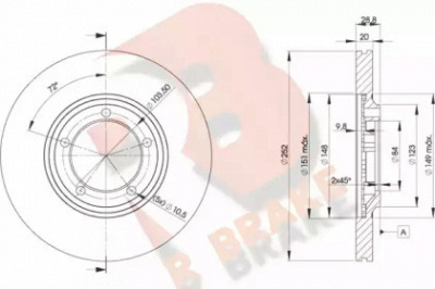 R BRAKE 78rbd20100 -  Тормозной диск